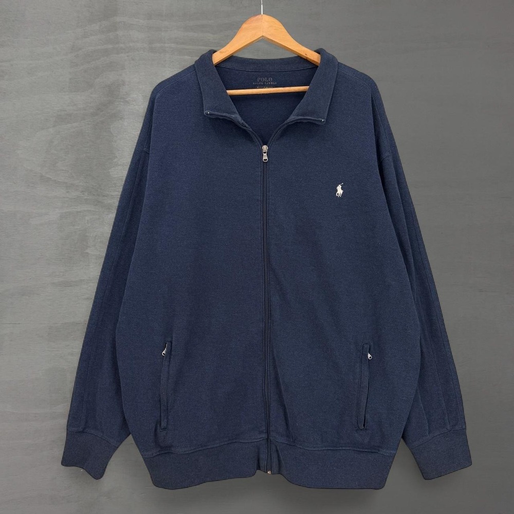 Polo Ralph Lauren Performance Zip Sweatshirt Navy Blue Embroidered Logo 2XLT
